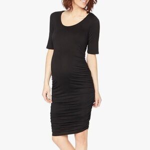 Motherhood Maternity bodycon dress black knee length large